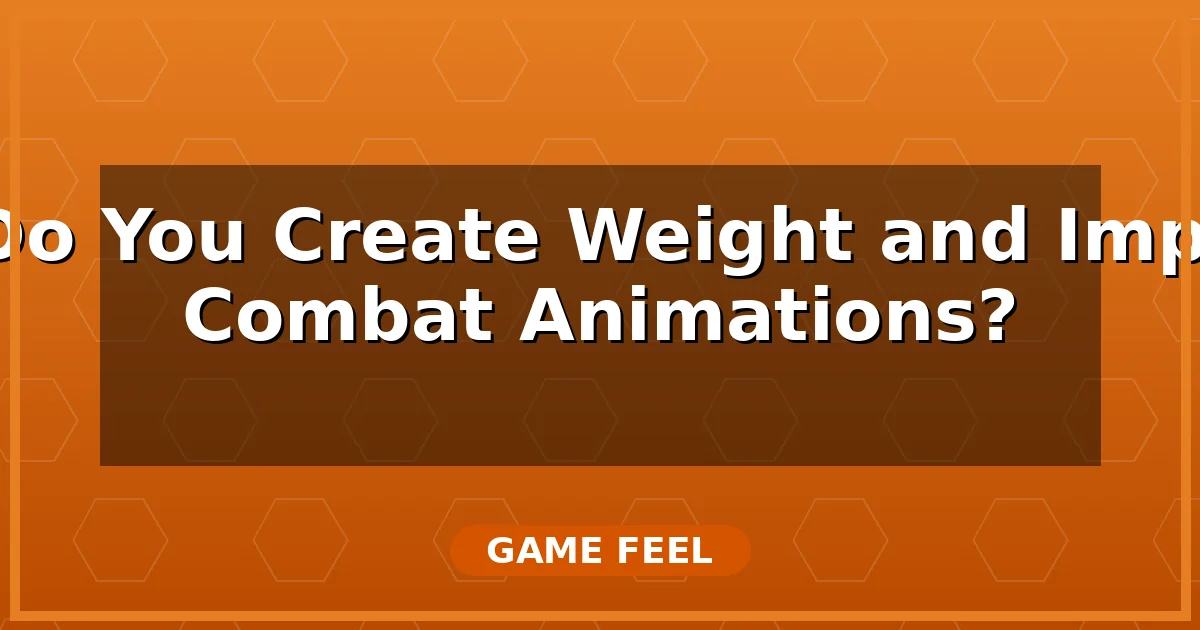 How Do You Create Weight and Impact in Combat Animations?