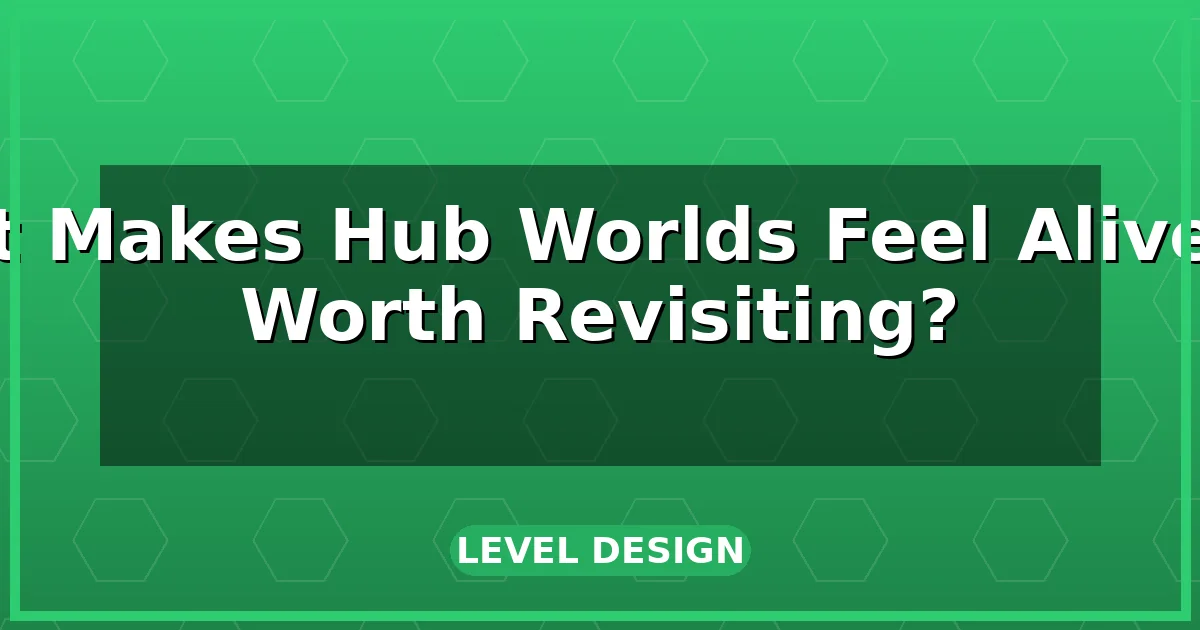 What Makes Hub Worlds Feel Alive and Worth Revisiting?