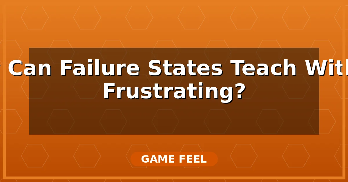 How Can Failure States Teach Without Frustrating?